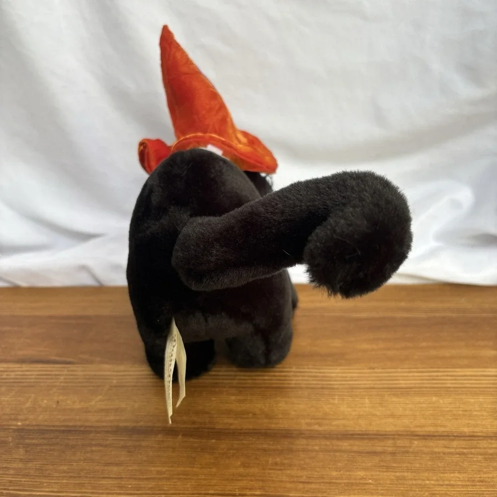 Dan Dee Black Cat Halloween Plush Witch Hat Orange Purple Collector's Choice Toy